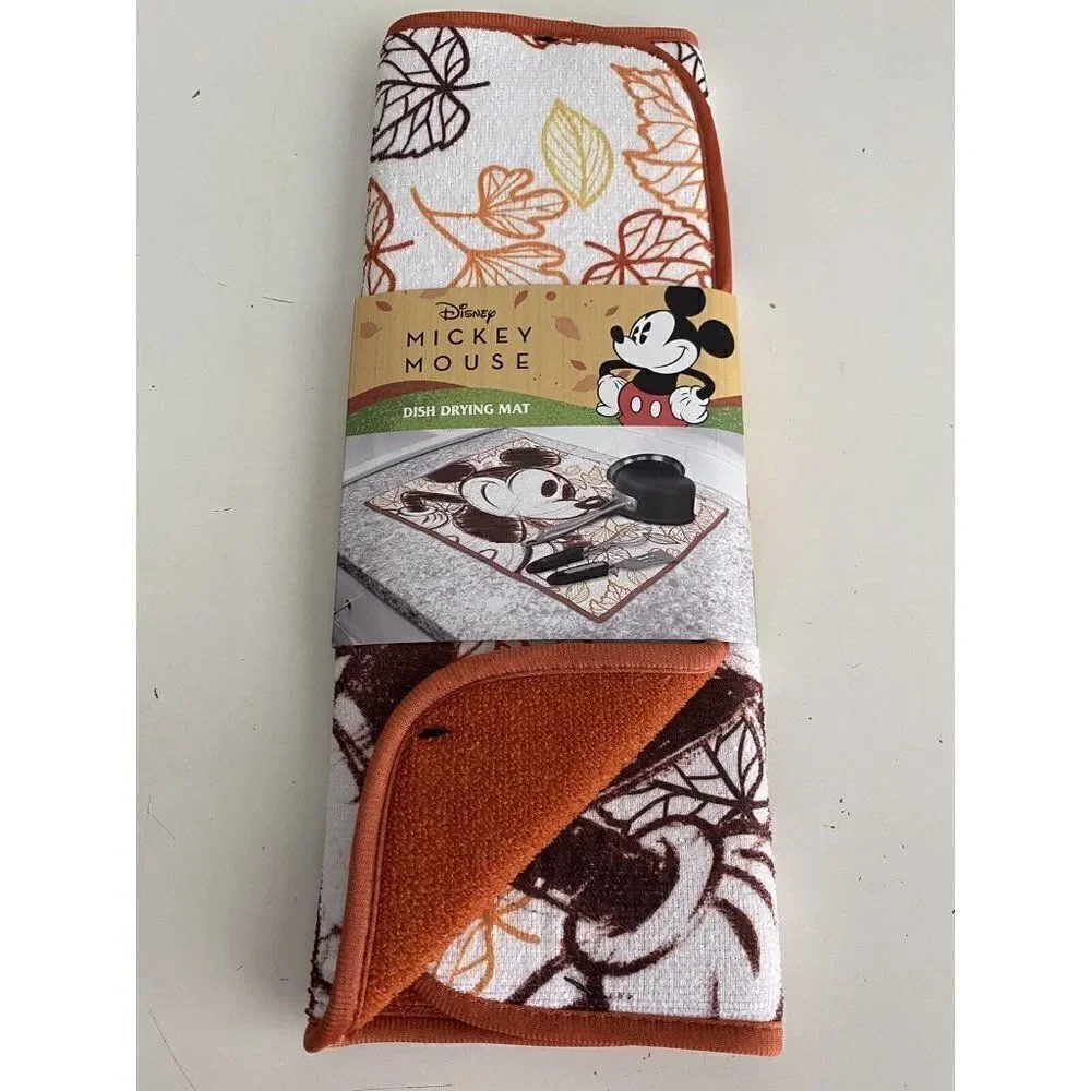 Disney Mickey Mouse Autumn Fall‎ Leaves Drying Mat 16”x18” NEW